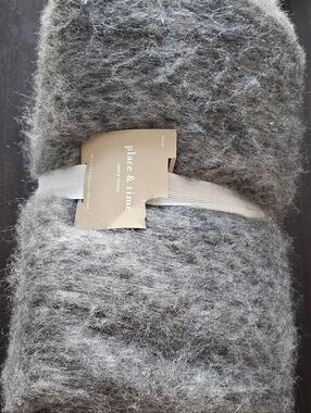 place & time Cozy Gray Fuzzy Throw